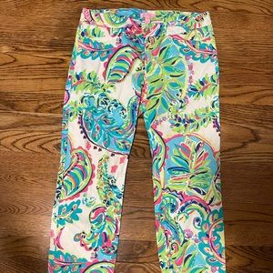 Lilly Pulitzer White Paisley Kelly Pants Size 4